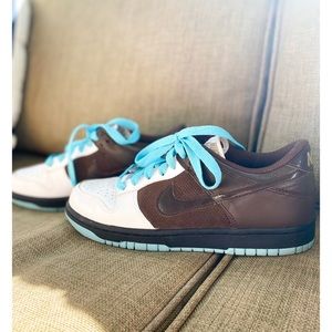 Nike Air Dunk Low Shoes White Brown Blue